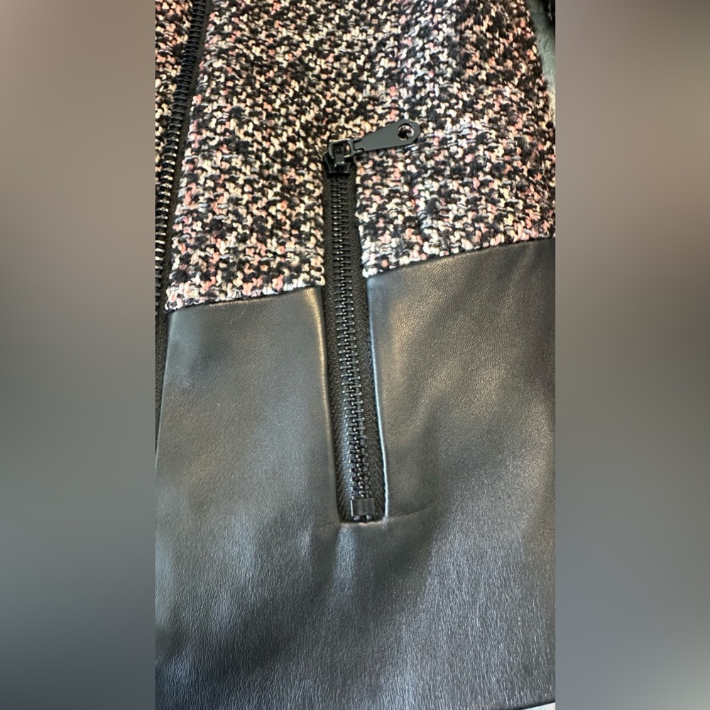 Rebecca Minkoff Ansel Mixed Media Leather Trim Moto Jacket Size 2 - Picture 9 of 14